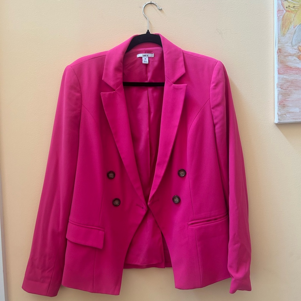 Bar III Pink Blazer Double-Breasted Suit Jacket